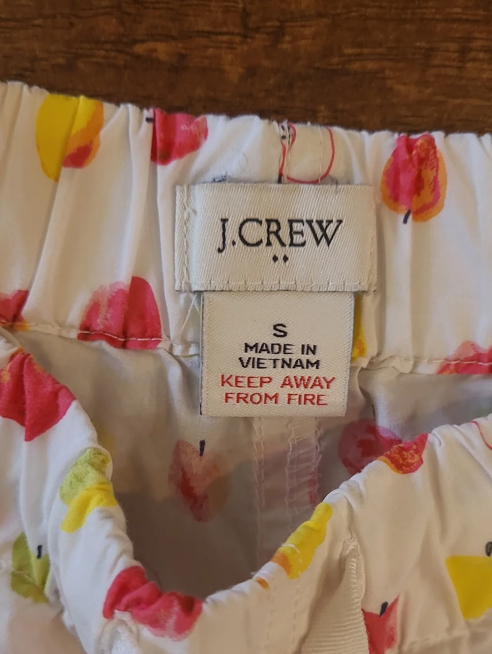 J. Crew White Boxers with Red and Yellow Apple Print